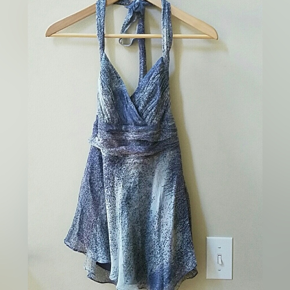 NWOT BCBG MAXAZRIA 100% Silk Halter Top